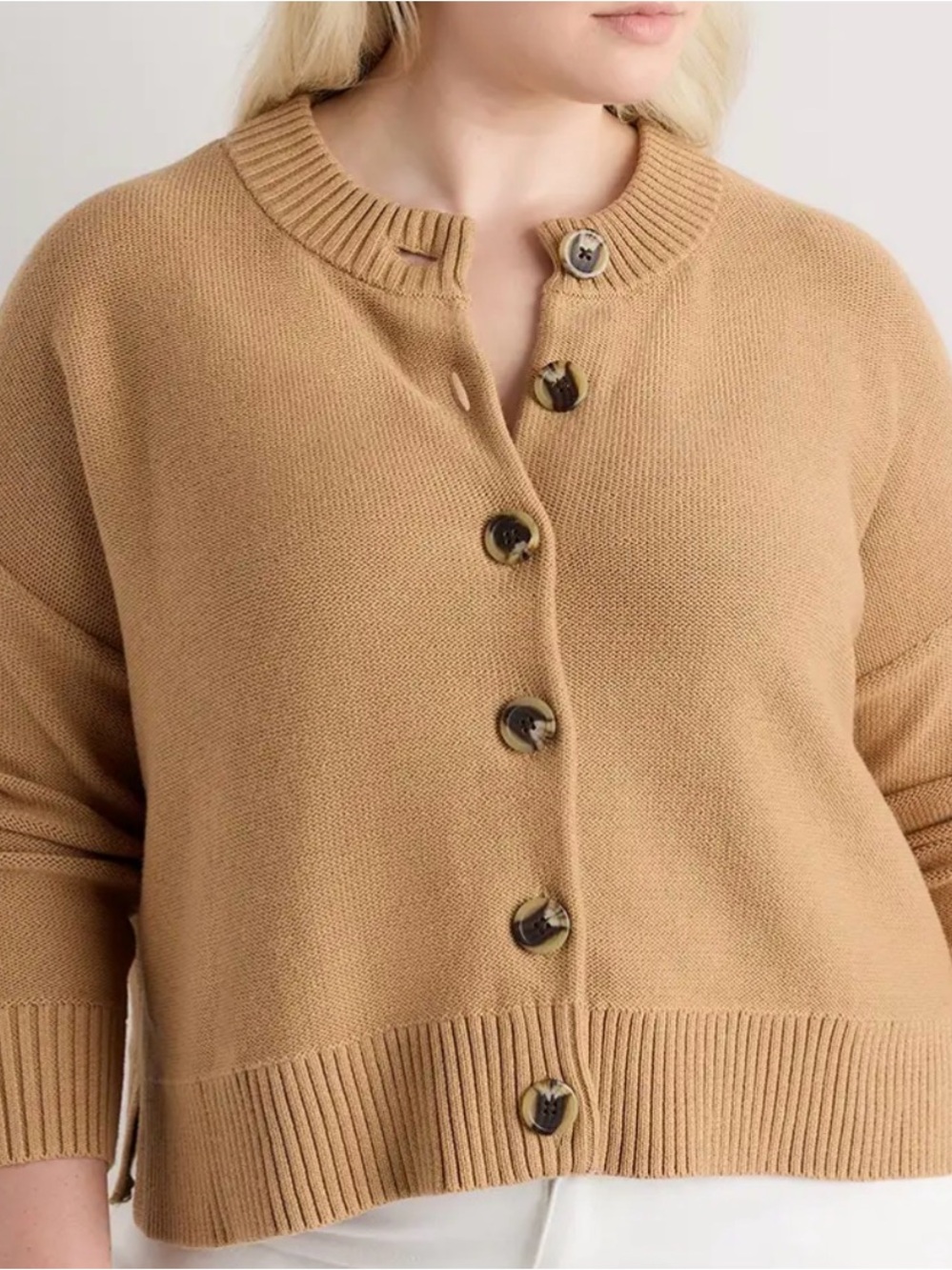 Quince 100% Organic Cotton Cropped Cardigan